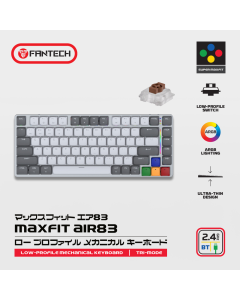 Tastatura Mehanicka Gaming Fantech MK915 RGB Maxfit AIR83 Wireless grey (brown switch) - 218379