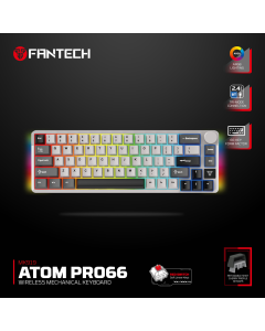 Tastatura mehanička Gaming Fantech MK919 Atom PRO66 siva (Red switch) - 221130