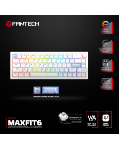 Tastatura mehanička Gaming Fantech MK920 RGB Maxfit 6 Wireless bela (Brown switch) - 221867