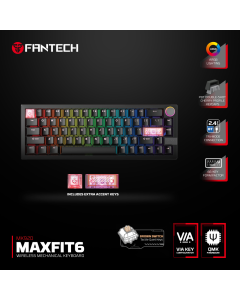 Tastatura mehanička Gaming Fantech MK920 RGB Maxfit 6 Wireless black (Brown switch) - 221869