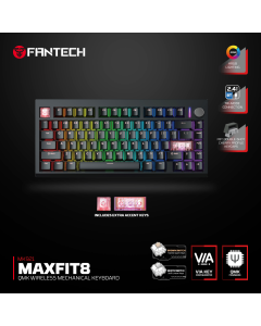 Tastatura mehanička Gaming Fantech MK921 Maxfit 8 Wireless black brown switch