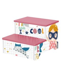 KINDER HOME Dečija stolica - stepenice na 2 nivoa, roze - TF-6019