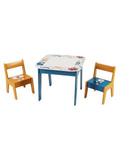 KINDER HOME Dvostrani dečiji sto sa 2 stolice šareni - TF-6059