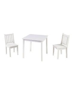 KINDER HOME Dečiji drveni sto sa 2 stolice, set za učenje, crtanje, igru, jelo - BELI - TF-6644-V