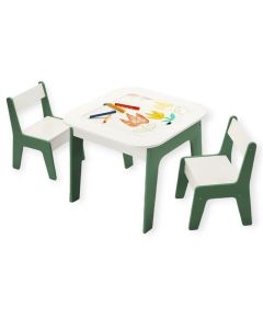 KINDER HOME Dečiji sto sa stolicama 4 u 1 ,2 vrha,tabla i vrh za slaganje LEGO konstrukotora - TF-6808