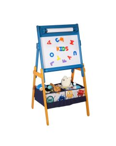 KINDER HOME Dečija drvena tabla sa magnetima na postolju, plavo/žuta - TF6057