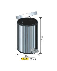 ARIMETAL Kanta za otpatke s papučicom Inox 40L - TK-1020
