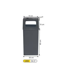 ARIMETAL Kanta za otpatke sa pepeljarom TK-1355, mat crna - TK-1355