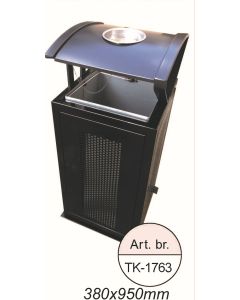 ARIMETAL Spoljna kanta za otpatke sa pepeljarom TK-1763, crna - TK-1763