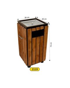 ARIMETAL Spoljna kanta za otpatke sa pepljarom TK-2119, metal-drvo - TK-2119