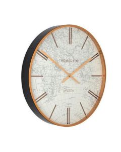 DEKOR DOM Zidni sat WORLD TRAVELLER 75cm 778902 - Black/Gold - DCS