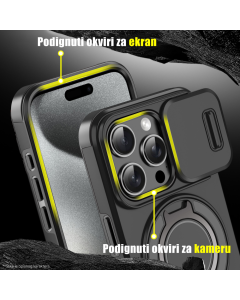 Maska za Samsung Galaxy A36/A56 5G CamShield Ring stand crna