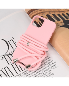 Maska za iPhone 15 6.1 Crossbody roze - 221742