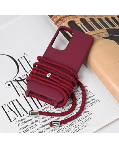 Maska za Samsung Galaxy S25 Crossbody bordo - 221773