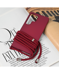 Maska za Samsung Galaxy S25 Ultra Crossbody bordo - 221779