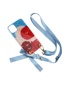 Maska za iPhone 11 Pro Max 6.5 Fashion Strap Glitter plava - 88697-1