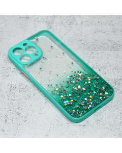 Maska za iPhone 13 Pro Max 6.7 Frame Glitter mint - 97146-1