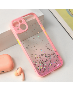 Maska za iPhone 15 6.1 Frame Glitter roze - 210509