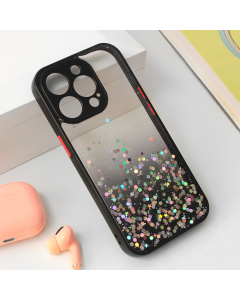 Torbica Frame Glitter za iPhone 15 Pro 6.1 crna - 210510