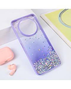 Maska za Xiaomi Redmi A3 Frame Glitter ljubičasta - 214410