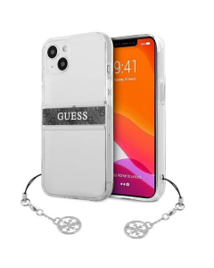 Maska za iPhone 13 6.1 Guess 4G Stripe Charm siva (GUHCP13MKB4GGR) - 205686