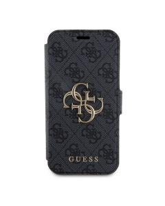 Maska za iPhone 15 Pro 6.1 Guess Bk Pu leather 4G Metal Logo siva (GUBKP15L4GMGGR) - 210451