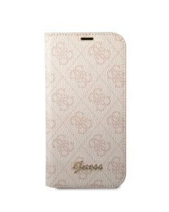 Maska za iPhone 14 Pro 6.1 Guess BT PC/TPU 4G PU Script Metal pink (GUBKP14LHG4SHP) - 205363