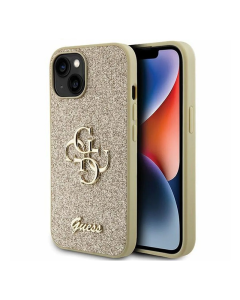 Maska za iPhone 15 6.1 Guess Hc Fixed Glitter 4G Big Metal Logo zlatna (GUHCP15SHG4SGD) - 210423