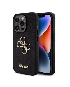 Maska za iPhone 15 Pro 6.1 Guess Hc Fixed Glitter 4G Big Metal Logo crna (GUHCP15LHG4SGK) - 210421