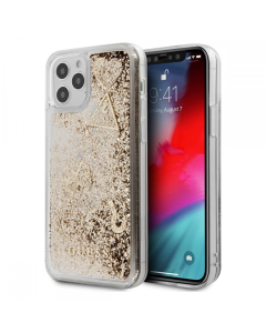 Maska za iPhone 12/12 Pro 6.1 Guess Hc Liquid Glitter Charms zlatna (GUHCP12MGLHFLGO) - 205382