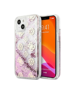 Maska za iPhone 13 6.1 Guess Hc Liquid Glitter Peony roze (GUHCP13MLGPEPI) - 201074