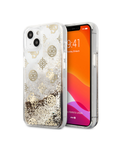 Maska za iPhone 13 6.1 Guess Hc Liquid Glitter Peony zlatna (GUHCP13MLGPEGO) - 201075