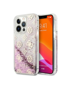 Maska za iPhone 13 Pro 6.1 Guess Hc Liquid Glitter Peony roze (GUHCP13LLGPEPI) - 201076-1