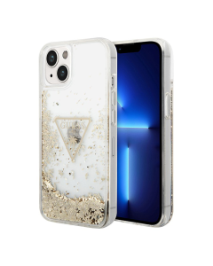 Maska za iPhone 14  Plus 6.7 transparent (GUHCP14MLFCTPT) Guess Hc Liquid Glitter Triangle - 205353