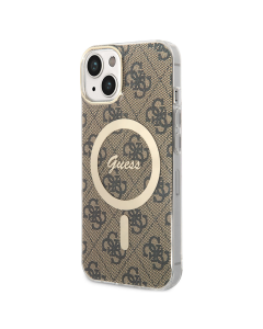 Maska za iPhone 15 6.1 braon (GUHMP15SH4STW) Guess Hc Magsafe IML 4G Pattern - 210437
