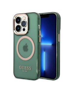 Maska za iphone 14 Pro 6.1 Guess Hc Magsafe Outline Translucent zlatna (GUHMP14LHTCMA) - 205372