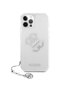 Maska za iPhone 12 Pro Max 6.7 Guess Hc PC 4G Metal Charm srebrna (GUHCP12LKS4GSI) - 205379