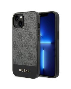 Maska za iPhone 14 Plus 6.7 Guess Hc PC/TPU 4G Bottom Stripe siva (GUHCP14MG4GLGR) - 205367