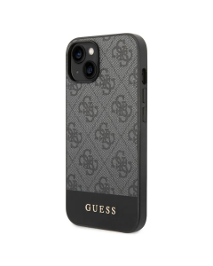 Maska za iPhone 15 6.1 Guess Hc PC/TPU 4G Pu Bottom Stripe siva (GUHCP15SG4GLGR) - 210452