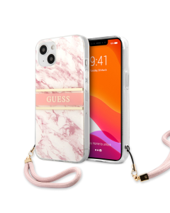 Torbica Guess Marble Strap za iPhone 13 6.1 roze (GUHCP13MKMABPI) - 203585