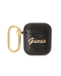 Torbica Guess za Airpods 1/2 PU Glitter Flake crna (GUA2HGGSHK) - 205388