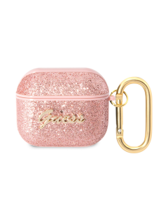 Torbica Guess za Airpods 3 PU Glitter Flake pink (GUA3HGGSHP) - 205390