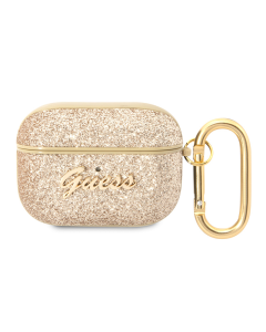 Torbica Guess za Airpods Pro PU Glitter Flake zlatna (GUAPHGGSHD) - 205389