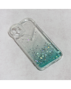 Torbica Heart Glitter za iPhone 12 6.1 mint - 97554-1
