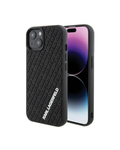 Maska za iPhone 15 6.1 Karl Lagerfeld Hc 3D Multi Logo crna (KLHCP15S3DMKRLK) - 210402