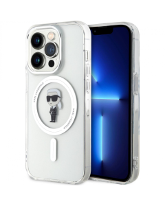 Maska za iPhone 15 Pro 6.1 transparent (KLHMP15LHFCKNOT) Karl Lagerfeld Hc Magsafe IML Ikonik - 210411