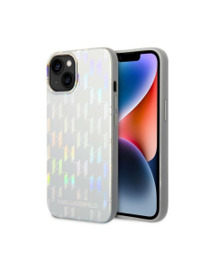 Maska za iPhone 14 6.1 Karl Lagerfeld Hc Monogram Iridescent srebrna (KLHCP14SLGMMSV3) - 205304