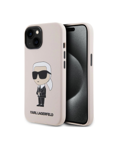 Maska za iPhone 15 6.1 Karl Lagerfeld Hc Silicone NFT Ikonik roze (KLHCP15SSNIKBCP) - 211143
