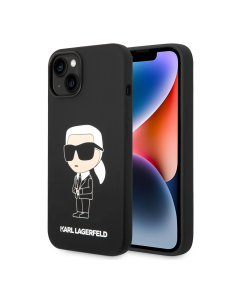 Maska za iPhone 15 Plus 6.7 Karl Lagerfeld Hc Silicone NFT Ikonik crna (KLHCP15MSNIKBCK) - 211141