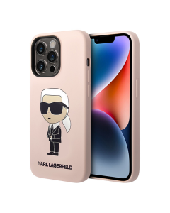Maska za iPhone 15 Pro Max 6.7 Karl Lagerfeld Hc Silicone NFT Ikonik roze (KLHCP15XSNIKBCP) - 210418